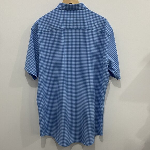 Peter Millar Men’s Large SS Summer Comfort Berkeley Cottage Blue Sport Shirt - Picture 3 of 15